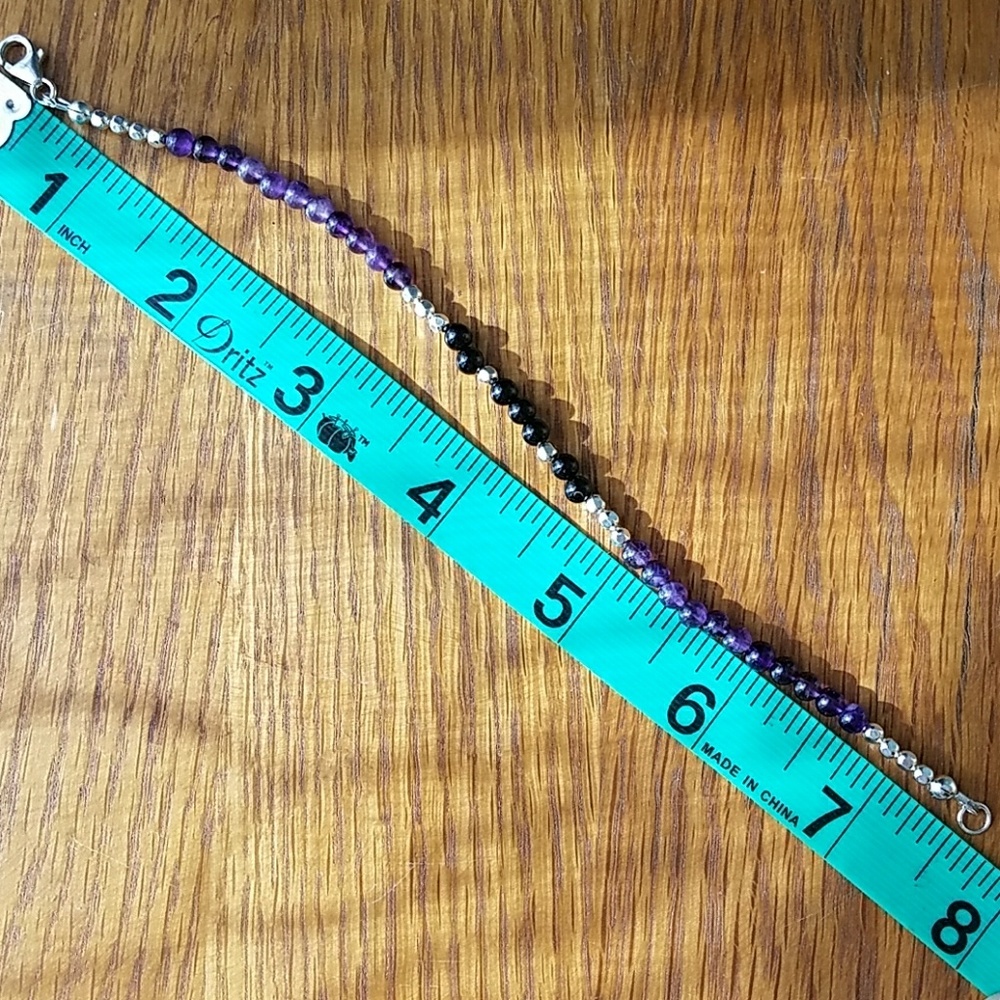 Handmade Amethyst and Onyx bracelet - Picture 3 of 3